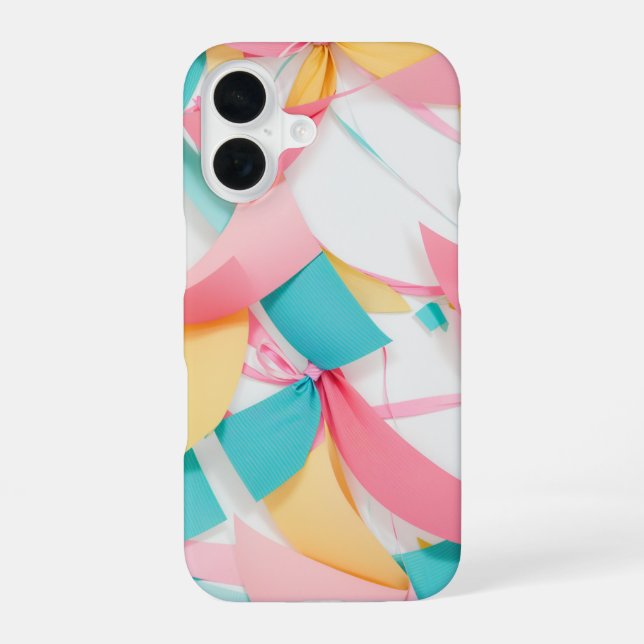 Coque iPhone 16 Pastel Ribbons Garland (Verso)