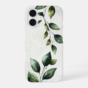 Coque iPhone 16 Paysage de feuilles en terre cuite