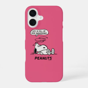 Coque iPhone 16 Peanuts   La vie est pleine de réveils brutaux