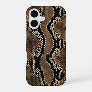 Coque iPhone 16 Peau de faux python rock serpent