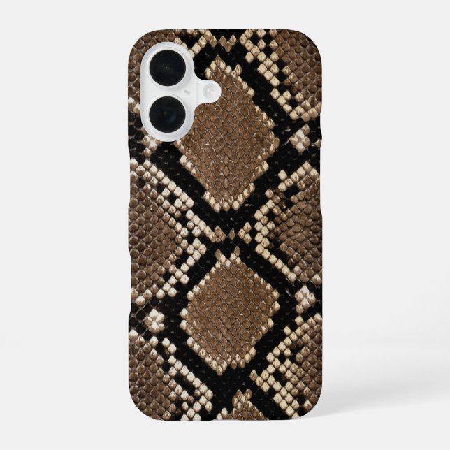 Coque iPhone 16 Peau de serpent Python fausse (Verso)