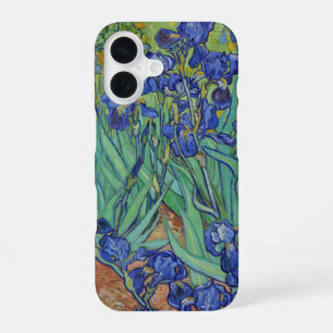 Coque iPhone 16 Peinture à l'huile florale Irises Bleus Célèbres d