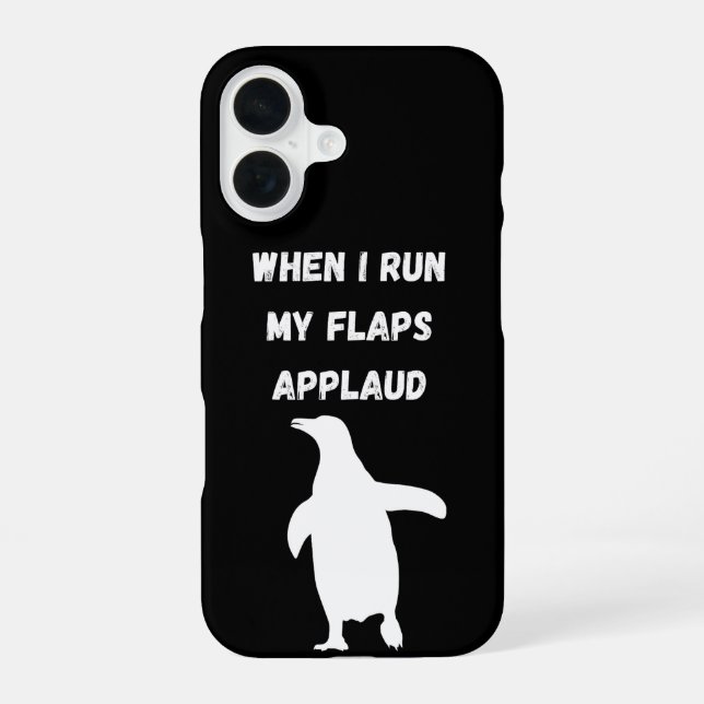 Coque iPhone 16 penguin flaps applaud inappropriate embarrassing (Verso)