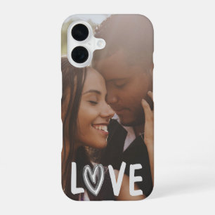 Coque iPhone 16 Personnalisé Photo Heart LOVE