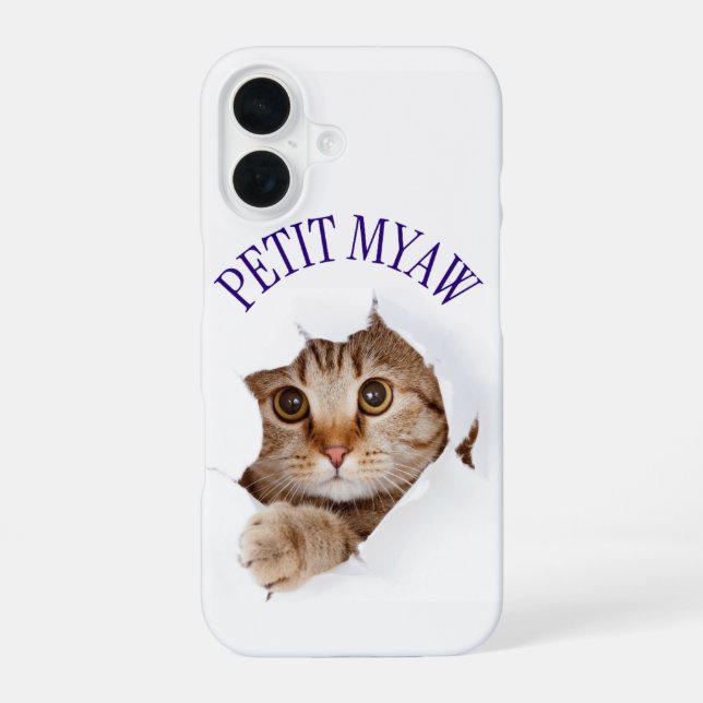 Coque iPhone 16 petit miaou (Verso)
