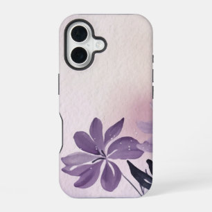 Coque iPhone 16 Phlox rampant floral abstrait violet