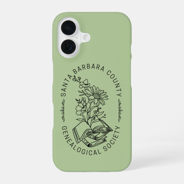 Coque iPhone 16 Phone Case - Books & Florals (Sage) (Verso)
