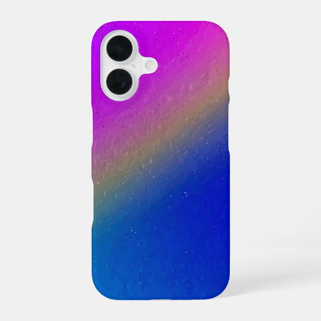 Coque iPhone 16 Pink Blue Gradient Rainbow (Verso)