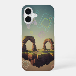 Coque iPhone 16 Plateau de fantasy vintage pixel-arcade