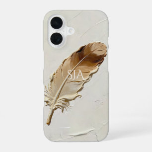 Coque iPhone 16 Plume 3D Impasto Neutre Chaud Personnalisé