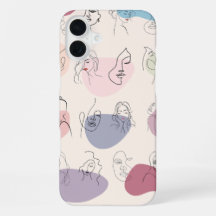 Coque iphone d'art branché Abstrait Woman Line
