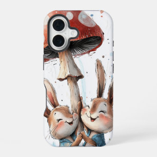 Coque iPhone 16 Poupées de champignons - Cottagecore Bunny Télépho