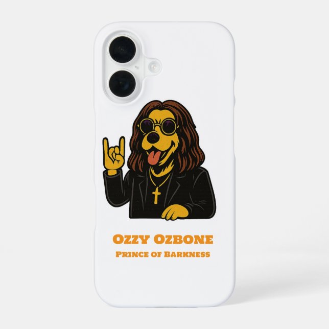 Coque iPhone 16 Prince of Barkness Funny Rock  Dog Phone Case (Verso)