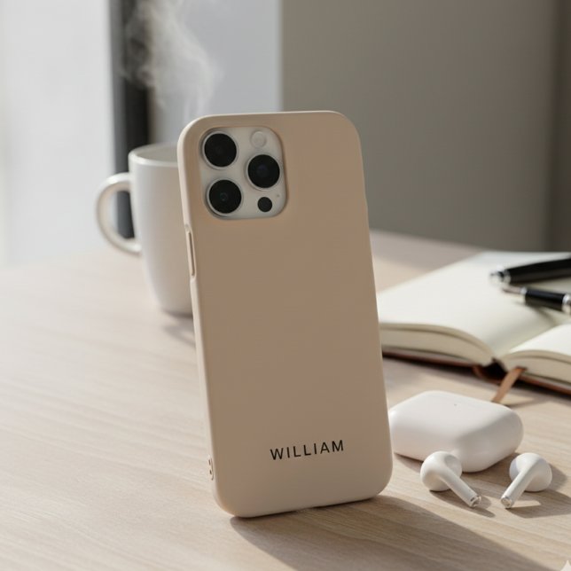 Coque iPhone 16 Pro Coque iphone Beige personnalisé avec personnalisat (Créateur téléchargé)