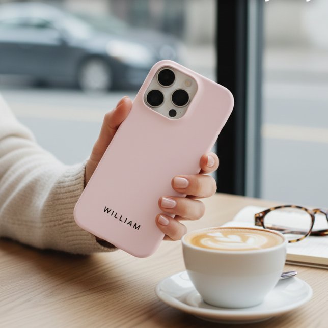Coque iPhone 16 Pro Coque iphone rose Pastel personnalisé avec personn (Créateur téléchargé)