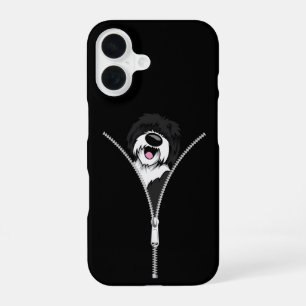 Coque iPhone 16 Propriétaire de chien mouton doodle fermeture écla