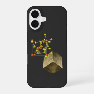 Coque iPhone 16 Pyrite Structure minérale en cristal