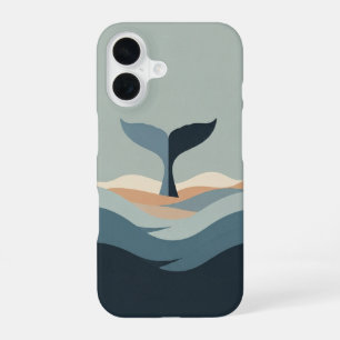 Coque iPhone 16 Queue de baleine rétro abstraite