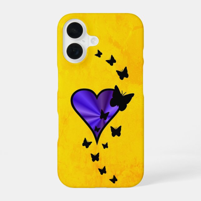Coque iPhone 16 Rainbow heart and Butterfly (Verso)