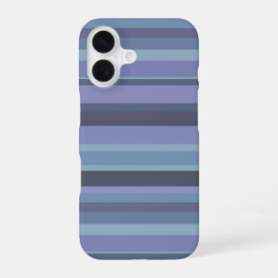 Coque iPhone 16 Rayures horizontales gris-bleu
