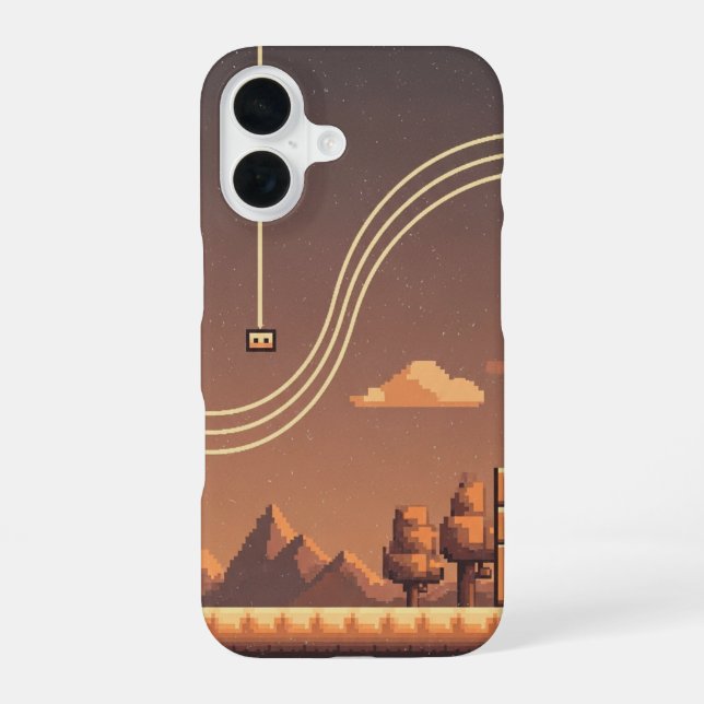Coque iPhone 16 Rebond de pixel rétro (Verso)