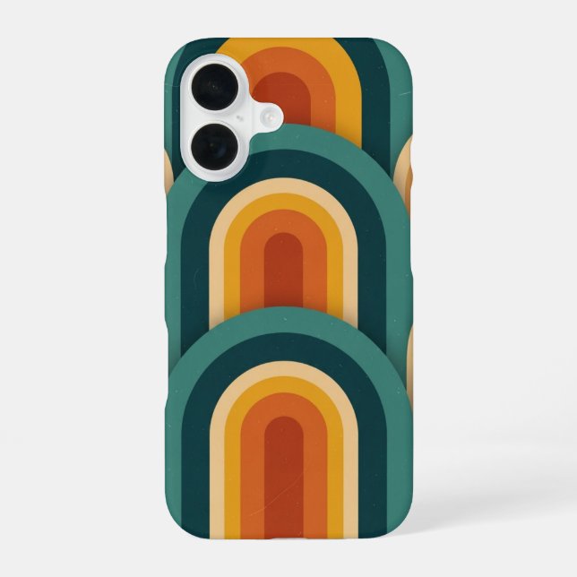 Coque iPhone 16 Retro Curved Arches (Verso)