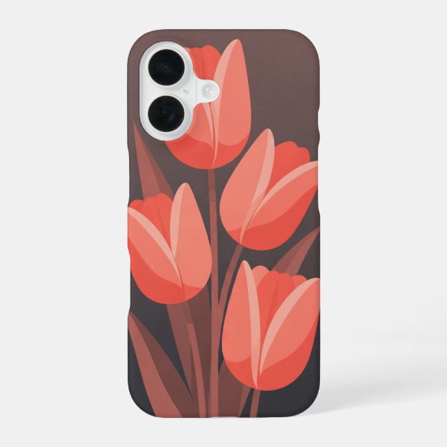 Coque iPhone 16 Retro Curved Tulip (Verso)