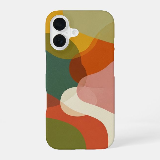 Coque iPhone 16 Retro Layered Organic Forms (Verso)