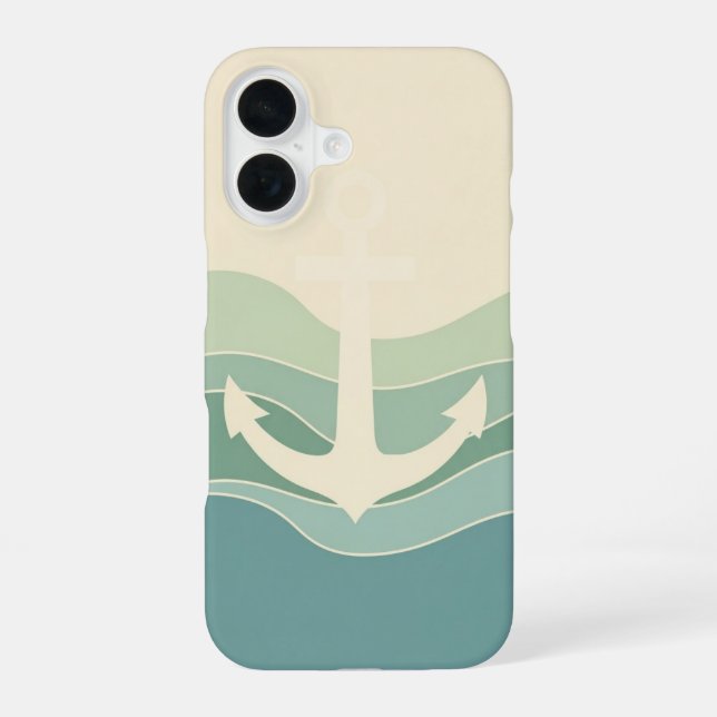 Coque iPhone 16 Retro Maritime Anchor (Verso)