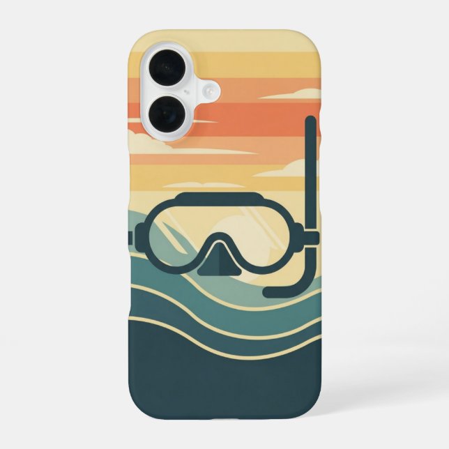 Coque iPhone 16 Retro Minimalist Diving (Verso)