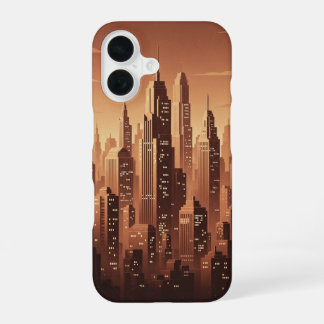 Coque iPhone 16 Retro Minimalist Geometric Skyline
