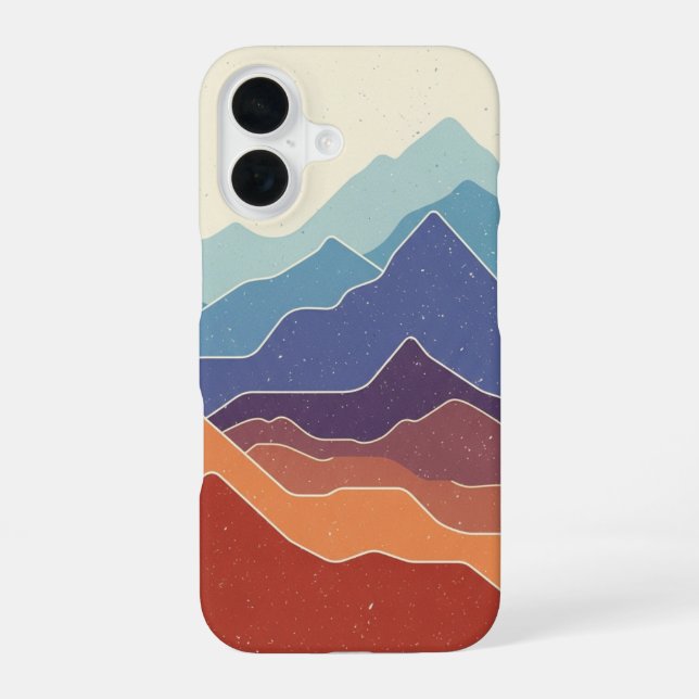 Coque iPhone 16 Retro Mountain Layers (Verso)