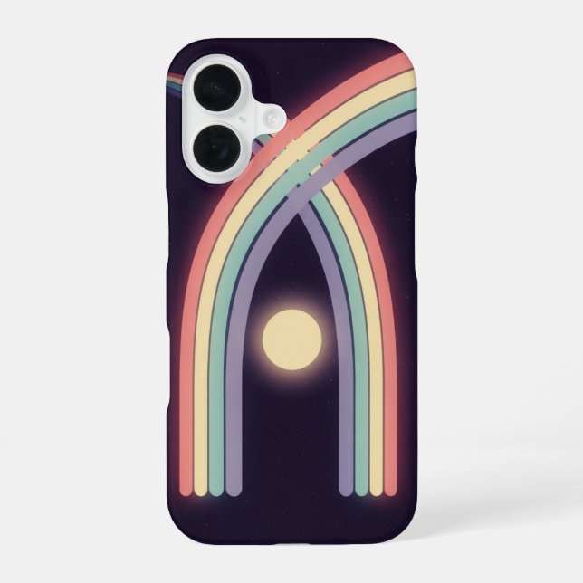Coque iPhone 16 Retro Pastel Moon Arc (Verso)
