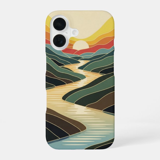 Coque iPhone 16 Retro River Glow (Verso)