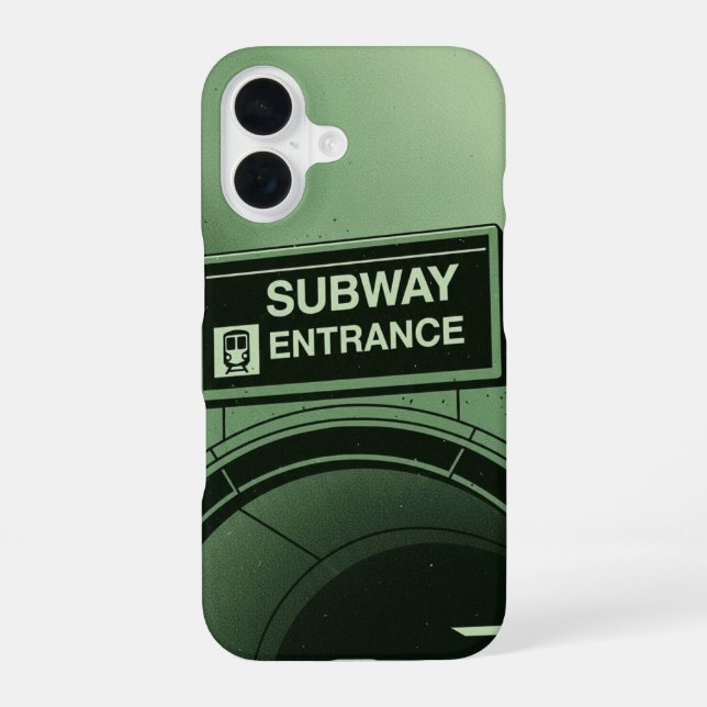 Coque iPhone 16 Retro Subway Sign (Verso)