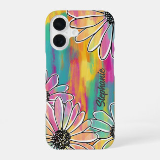 Coque iPhone 16 Rêve de marguerite super - Main peinte dessinée fl