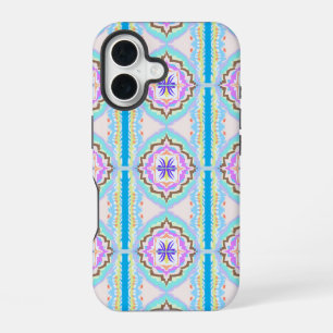 Coque iPhone 16 Rêve Pastel Boho Géométrique Kaléidoscope