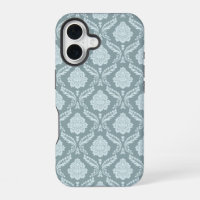 Rococo Damassé Rpt Motif Œuf de Canard Bleu+Turquo
