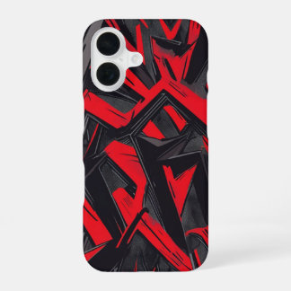 Coque iPhone 16 Rouge et noir gras