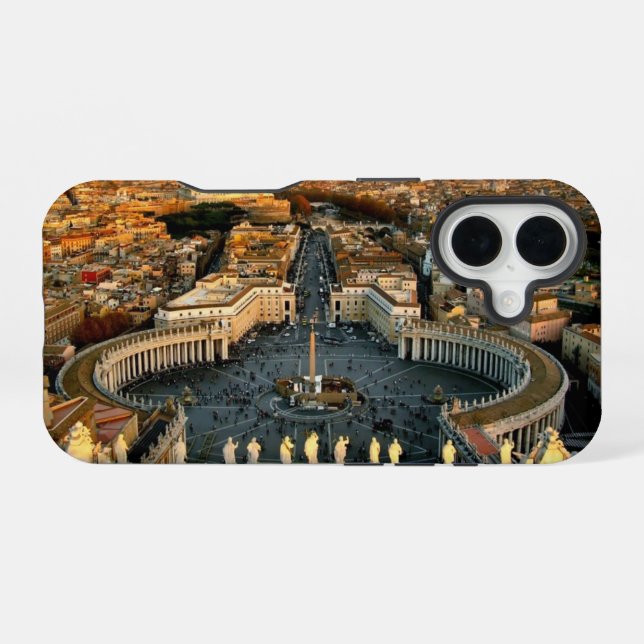 Coque iPhone 16 Saint Pierre du Vatican Carré (Verso Horizontal)