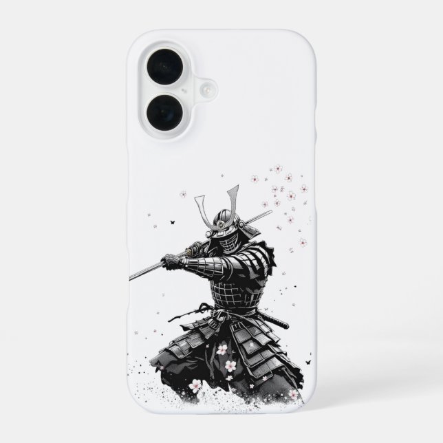 Coque iPhone 16 Samurai Warrior in Action Japanese Art Ceramic  (Verso)