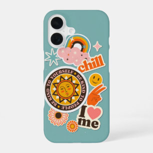 Coque iPhone 16 Self Love & Chill - Sticker Retro Super