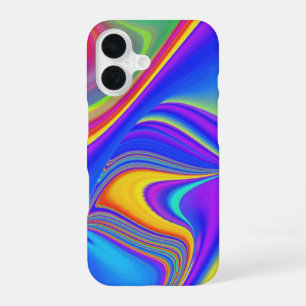 Coque iPhone 16 Sentiment d'été, Arc-en-ciel 3D abstrait