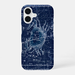 Coque iPhone 16 Signe du zodiaque Cancer Illustration Vintage 