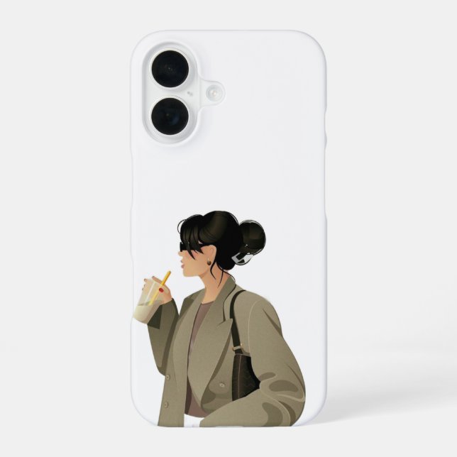 Coque iPhone 16 Sip urbain - coque iphone mince illustré (Verso)