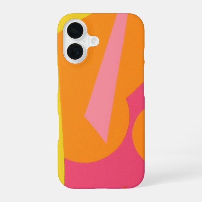 Coque iPhone 16 Soft Orange & Pink Abstract Phone Case (Verso)