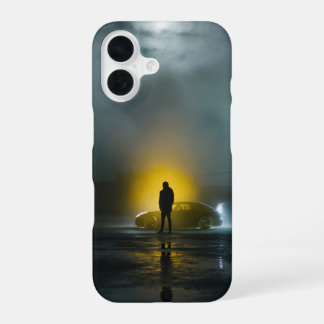 Coque iPhone 16 Solitude dans la lumière : une rencontre nocturne