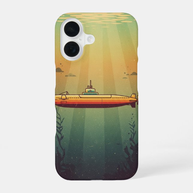 Coque iPhone 16 Sous-marin Rétro (Verso)