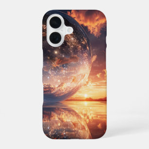 Coque iPhone 16 Sphère Réfléchissante Surréaliste Contenant des Ét
