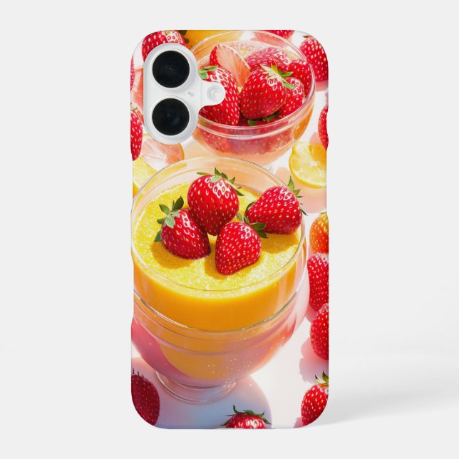 Coque iPhone 16 Strawberry Lemon Dessert Phone Case (Verso)